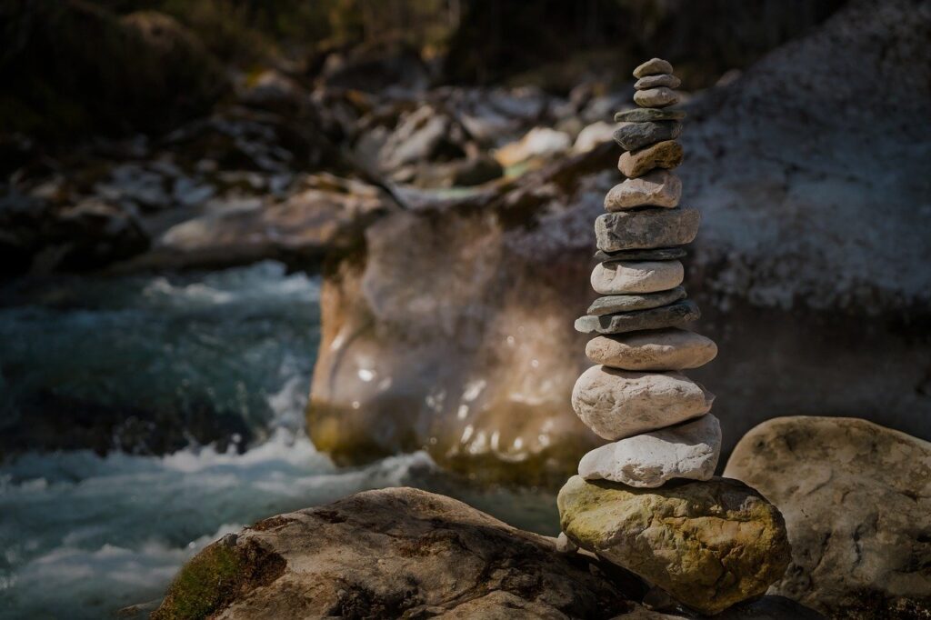 stones, nature, cairn